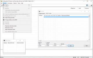 Configuration of sensors and secondary devices software